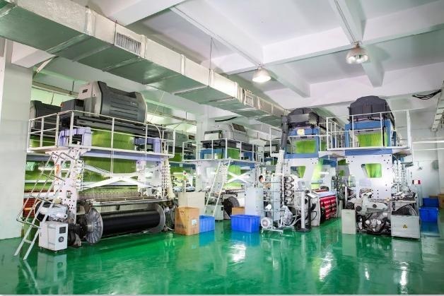 Weaving workshop with machines