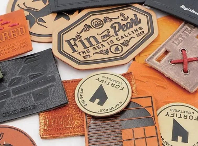 Custom leather patches for clothing and bags