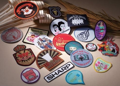 Custom embroidered and woven patch samples